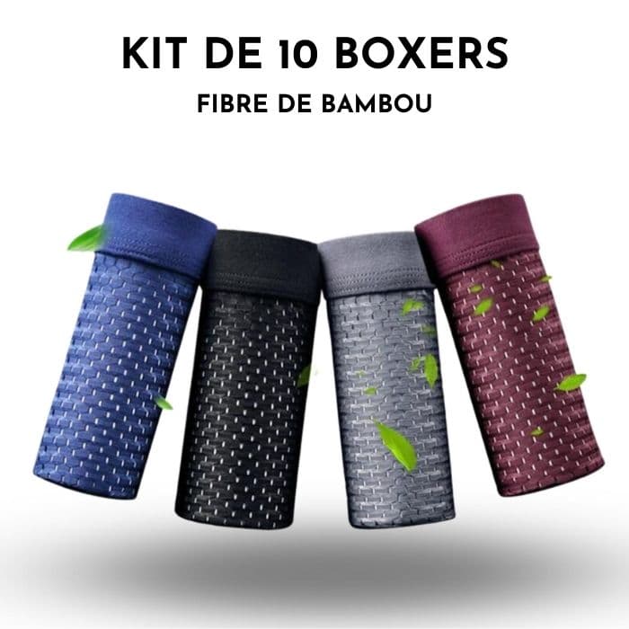 Kit 10 Boxers en Fibre de Bambou Box Hero - Achetez 5 et recevez-en 10