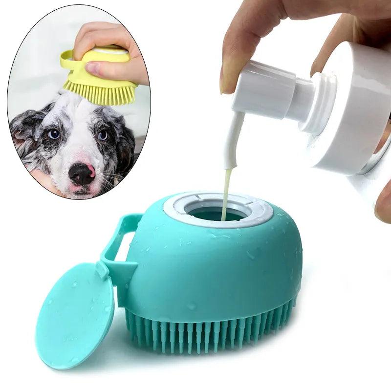 Brosse douce en silicone pour le bain des chiots, grands chiens et chats - Vitrine Virtuelle