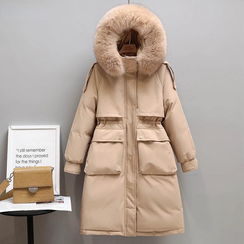 Manteau d'hiver pour femme avec col, capuche et parka longue - Vitrine Virtuelle